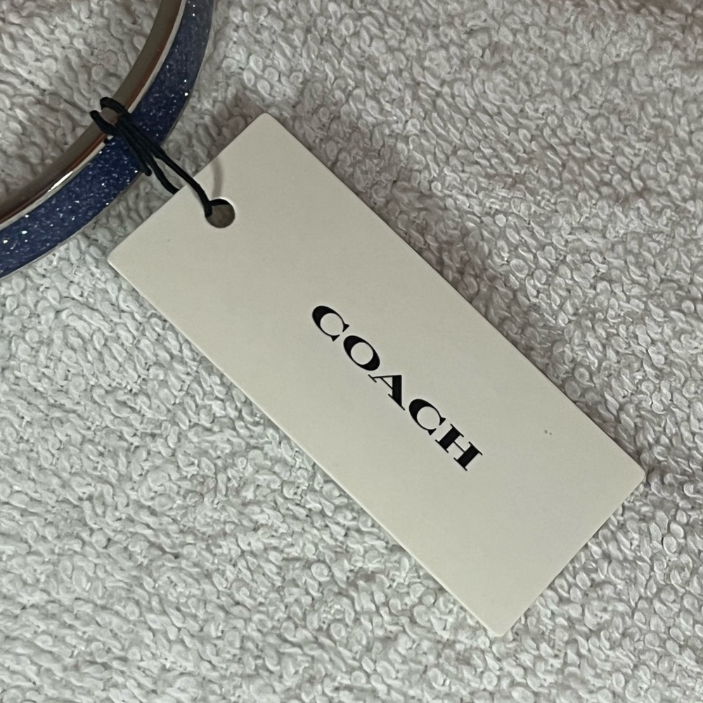 COACH 💕NWT Royal Blue Glitter Bracelet With Iconic “C”. Hinged For Easy Wear OBO - Picture 8 of 11